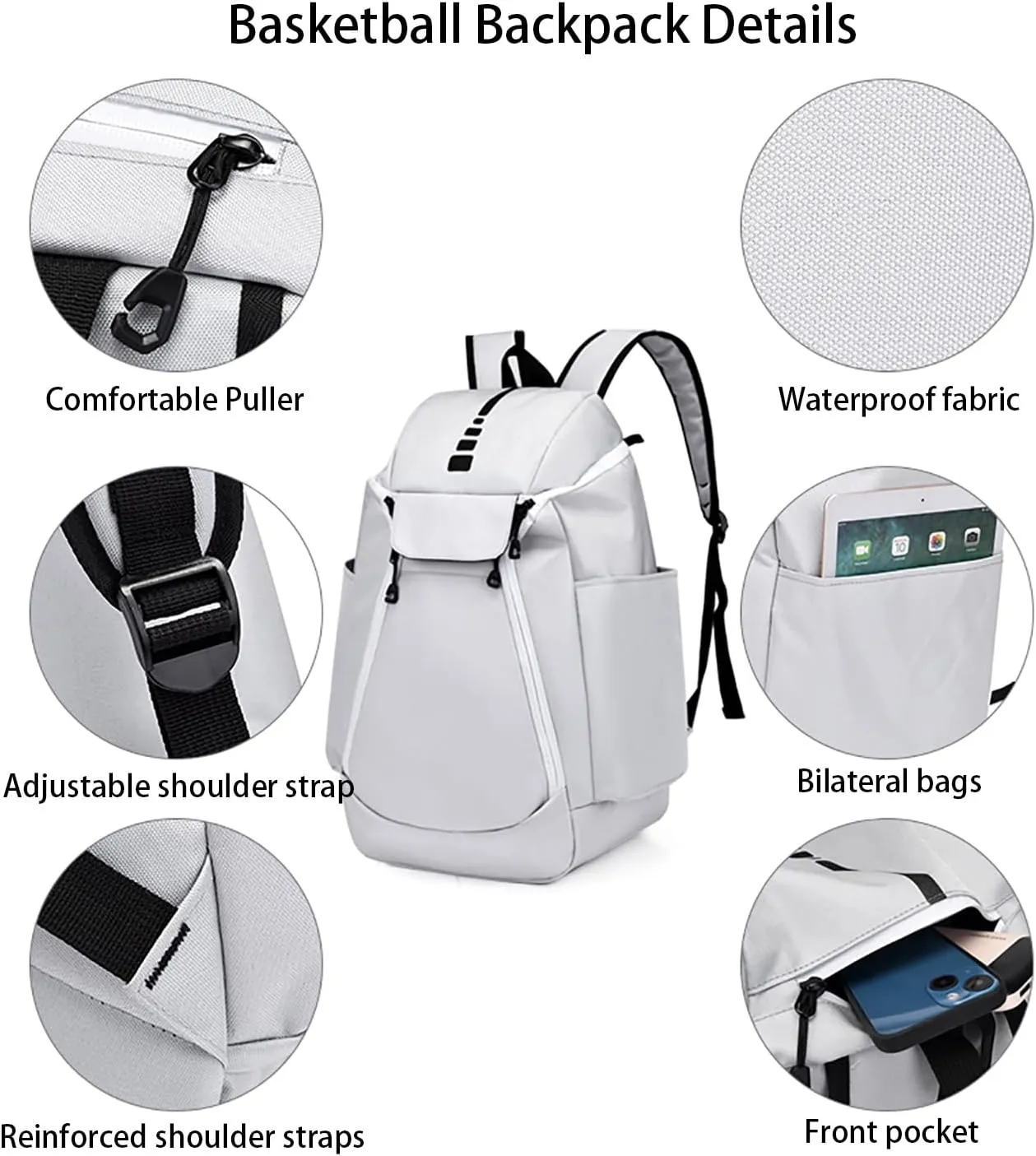 Personalized Basketball Backpack for Men/Women - Custom Name & Logo, Adjustable Straps for Sports, Gym