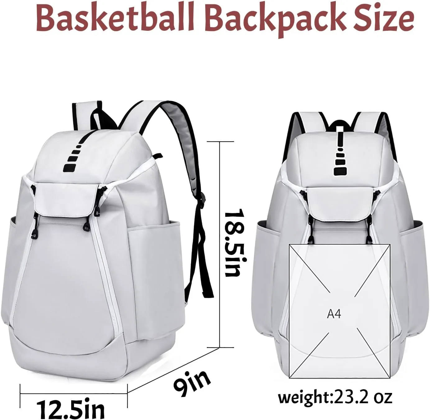 Personalized Basketball Backpack for Men/Women - Custom Name & Logo, Adjustable Straps for Sports, Gym