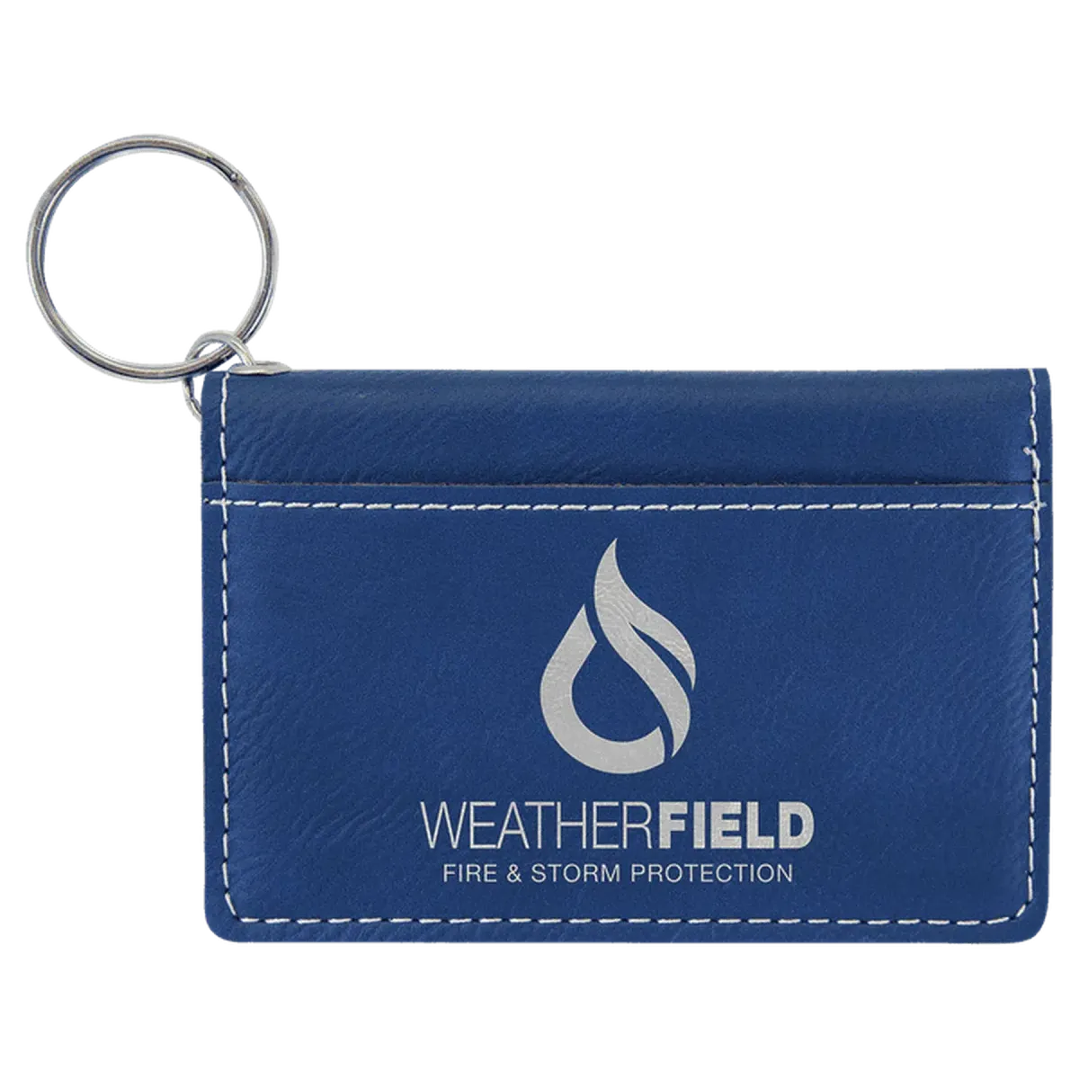Personalized Card and ID Holder Keychain in Leathrette Colors