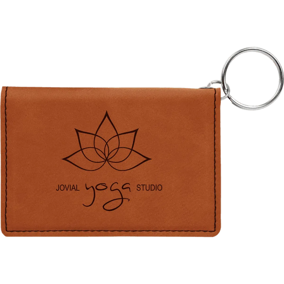 Personalized Card and ID Holder Keychain in Leathrette Colors