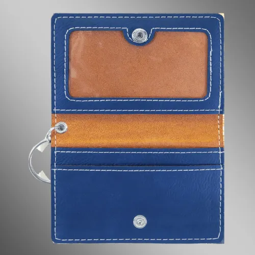 Personalized Card and ID Holder Keychain in Leathrette Colors