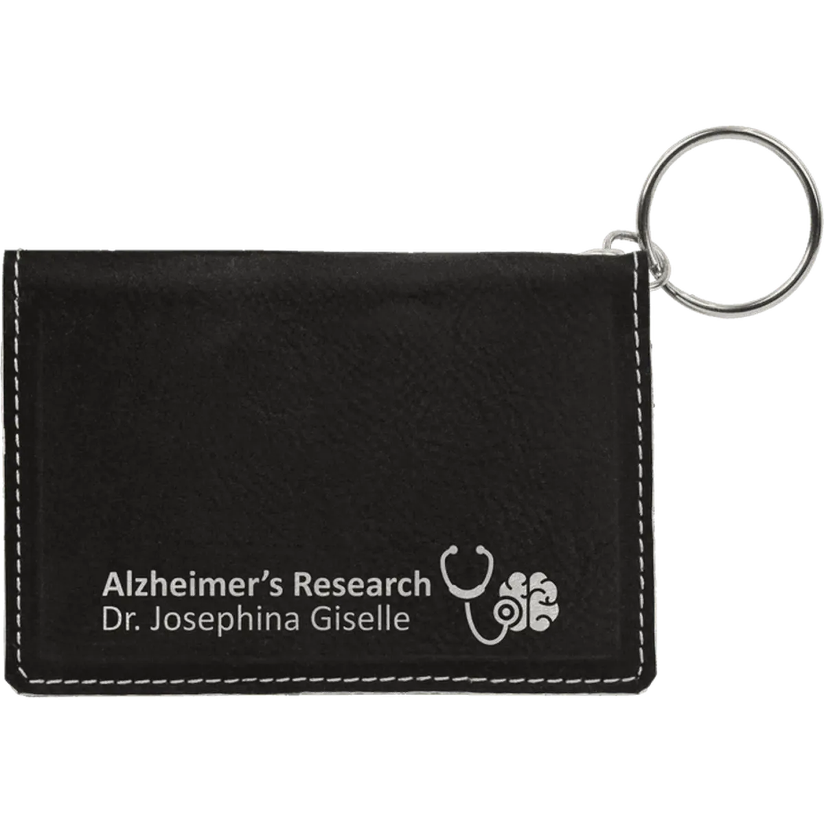 Personalized Card and ID Holder Keychain in Leathrette Colors