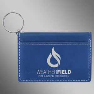 Personalized Card and ID Holder Keychain in Leathrette Colors
