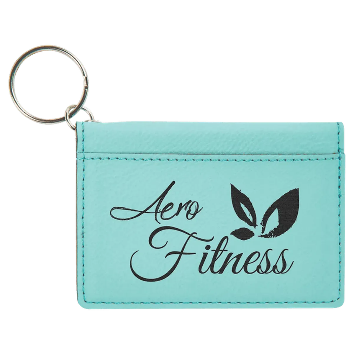 Personalized Card and ID Holder Keychain in Leathrette Colors