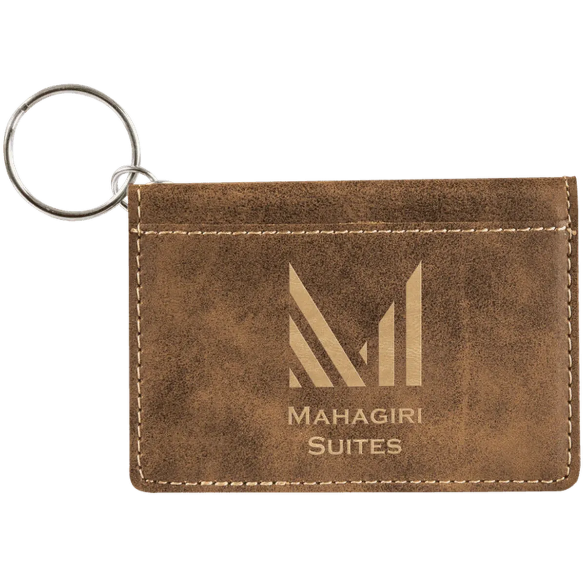 Personalized Card and ID Holder Keychain in Leathrette Colors