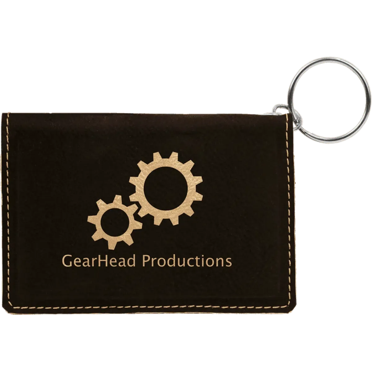 Personalized Card and ID Holder Keychain in Leathrette Colors
