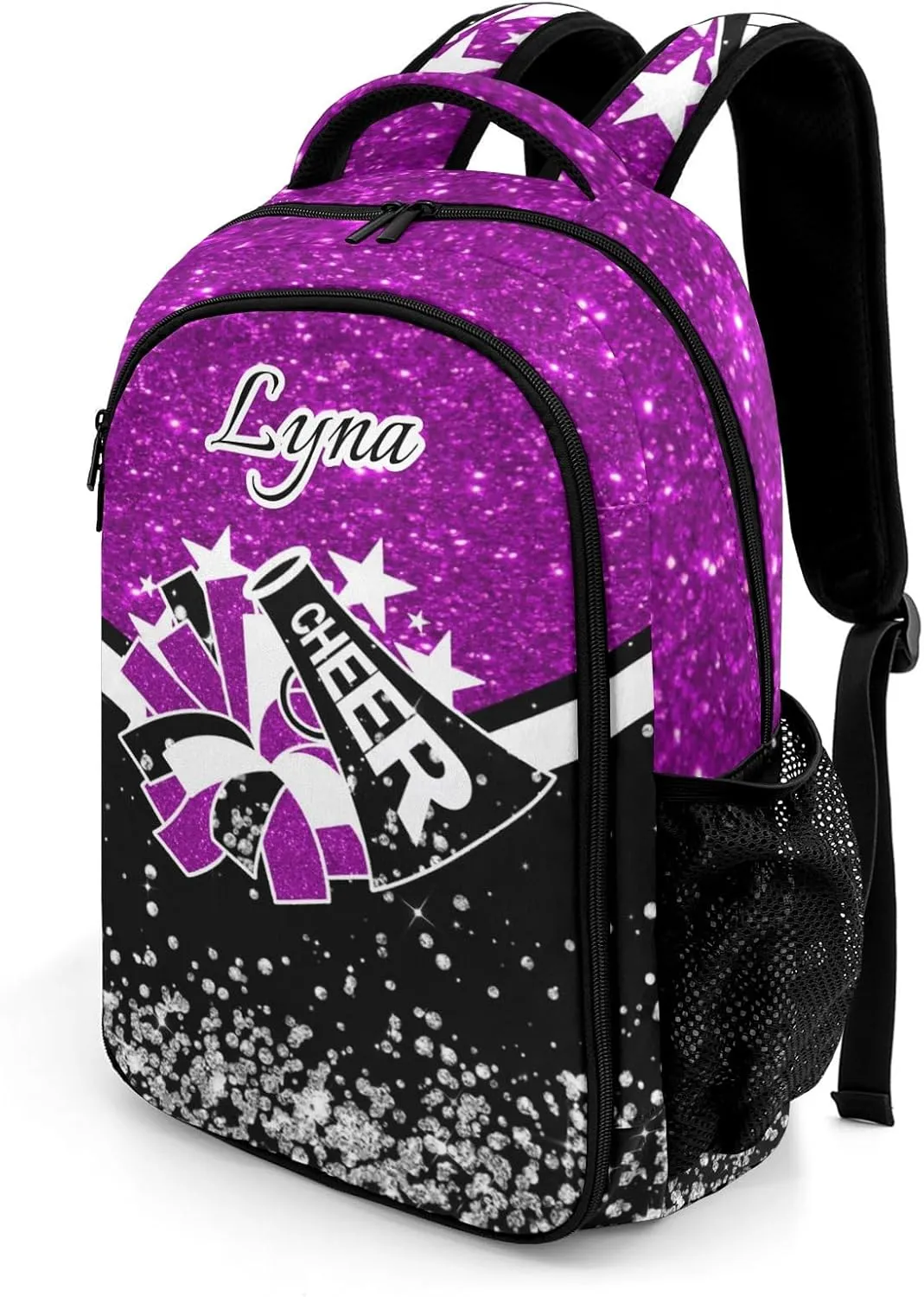 Personalized Cheer Cheerleading Backpack for Kids Boys Girls, Customized with Name Cheer School Backpack Casual Daypack Schoolbag for Student Bookbag (Deep Pink)