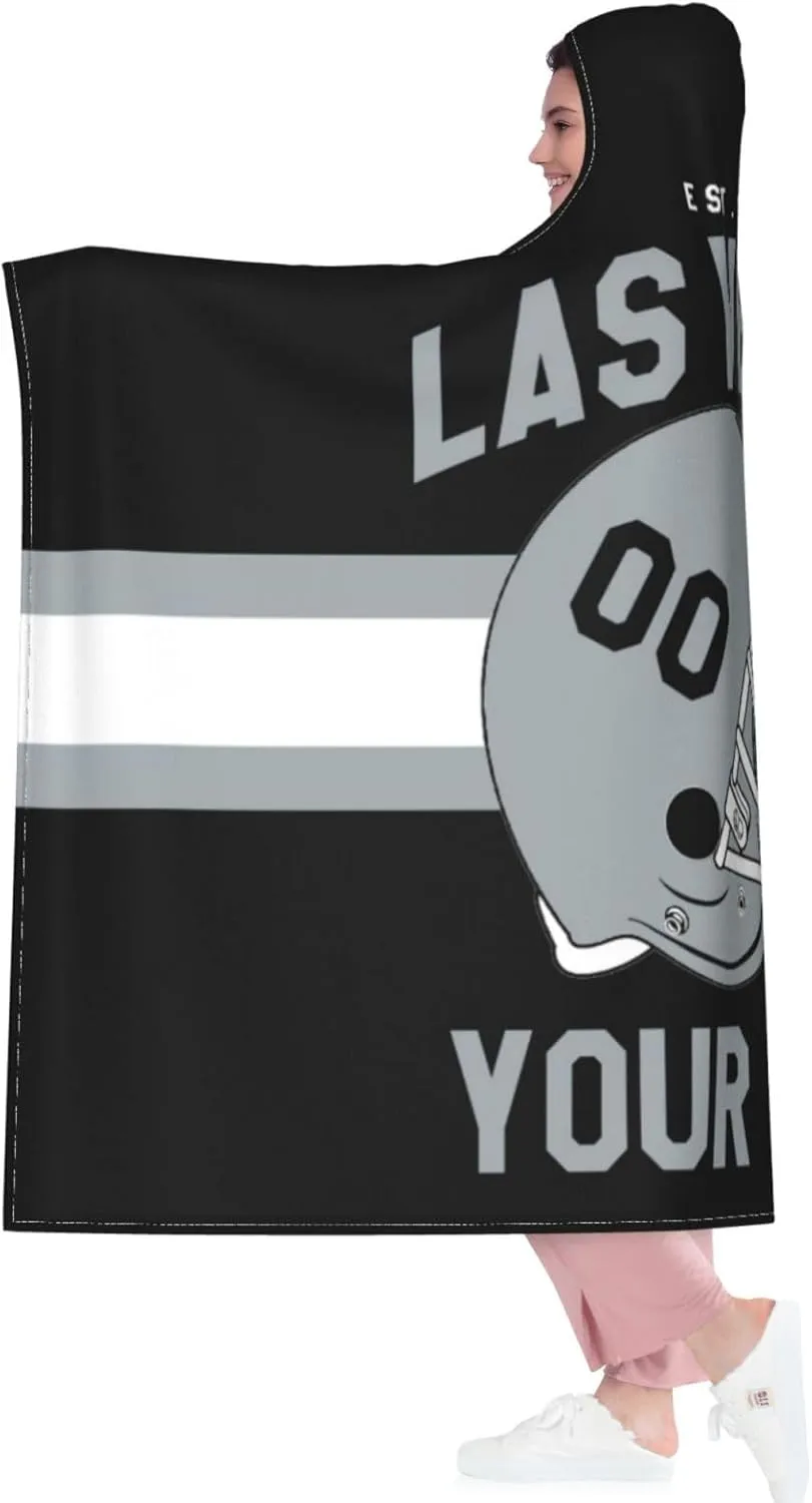 Personalized City Throw Blanket for Football Fans-Custom Name Number Hooded Blankets-Sports Wearable Blankets Ideal for Football Players&Fans