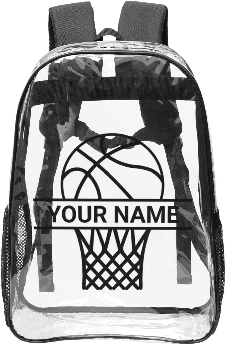 Personalized Clear Backpack for Women Men, Custom Transparent Backpacks with Name Text Photo, PVC Adjustable See Through Bag Suitable for Travel Work