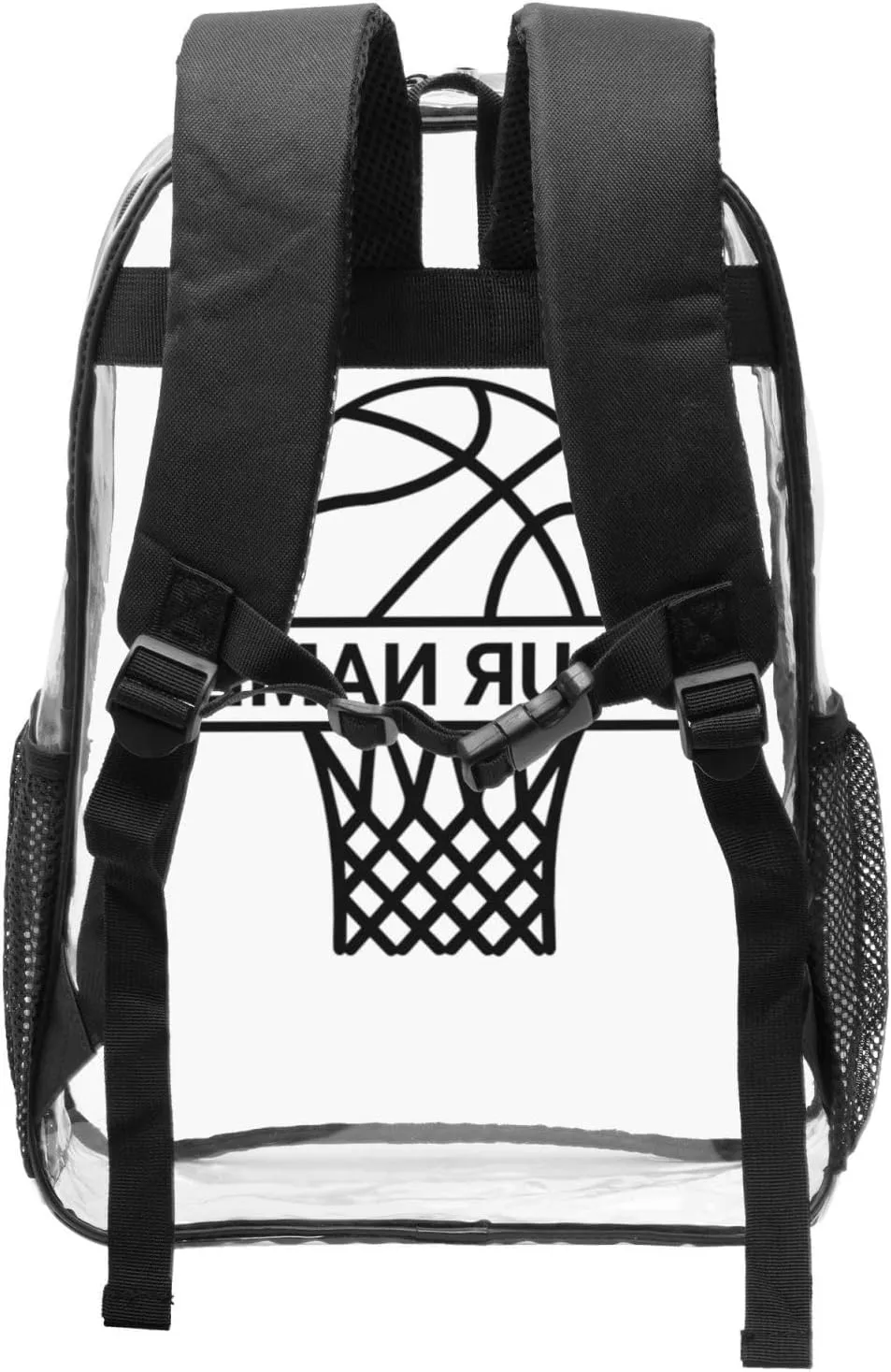 Personalized Clear Backpack for Women Men, Custom Transparent Backpacks with Name Text Photo, PVC Adjustable See Through Bag Suitable for Travel Work