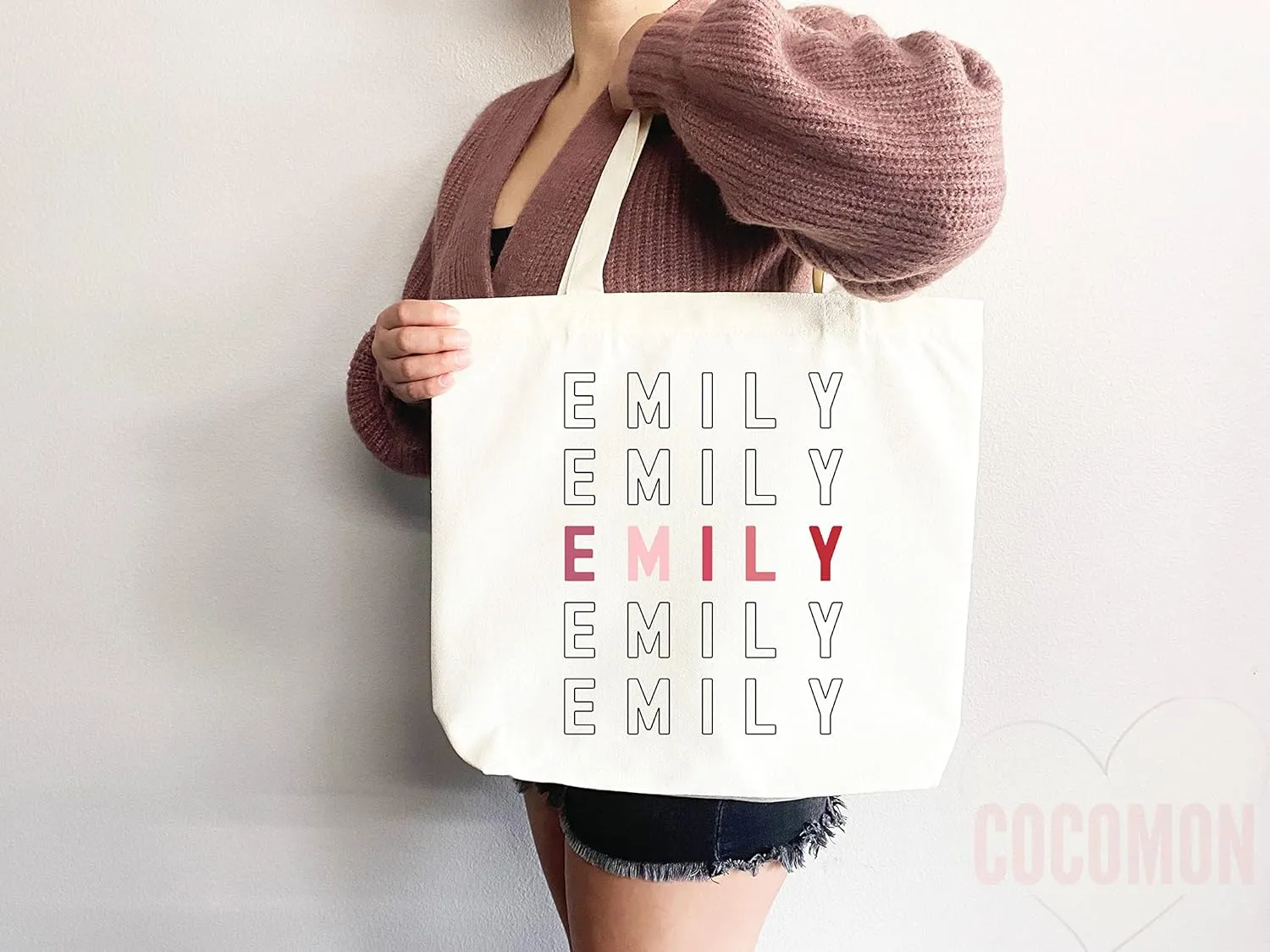 Personalized Custom Name Tote Bag - Custom Tote Shopper - Durable Premium Canvas, Reusable, Eco-Friendly - Ideal Gift for Women, Bridesmaids, Teachers, Nurses - Customizable and Personalizable