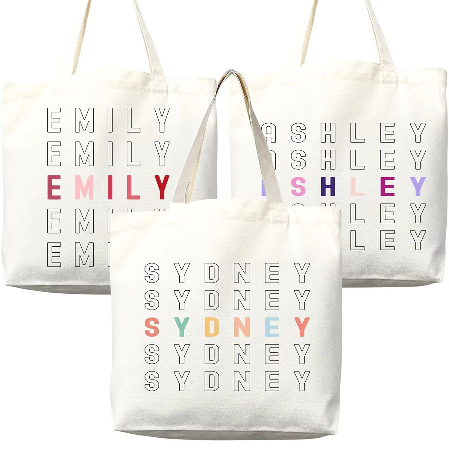 Personalized Custom Name Tote Bag - Custom Tote Shopper - Durable Premium Canvas, Reusable, Eco-Friendly - Ideal Gift for Women, Bridesmaids, Teachers, Nurses - Customizable and Personalizable