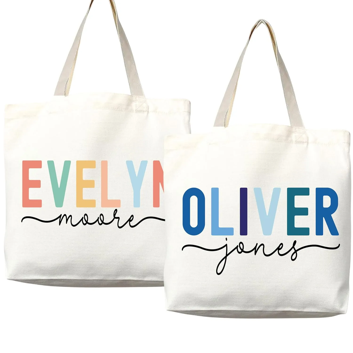Personalized Custom Name Tote Bag - Custom Tote Shopper - Premium Canvas, Reusable, Eco-Friendly - Ideal Gift for Women, Bridesmaids, Teachers, Nurses - Customizable (Medium Bag)