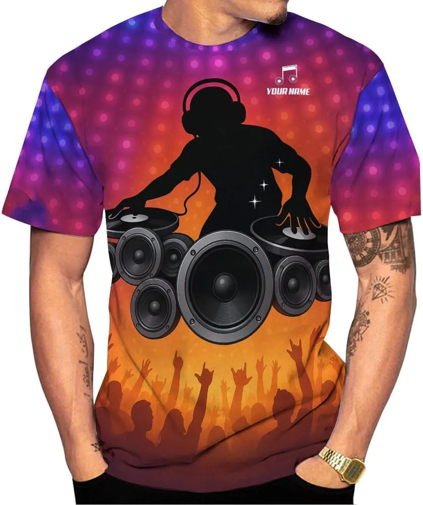 Personalized DJ 3D Shirts, Disc Jockey 3D Shirt, Disc Jockey T-Shirt Gifts for Men, Custom DJ Shirt for EMD Music Festival