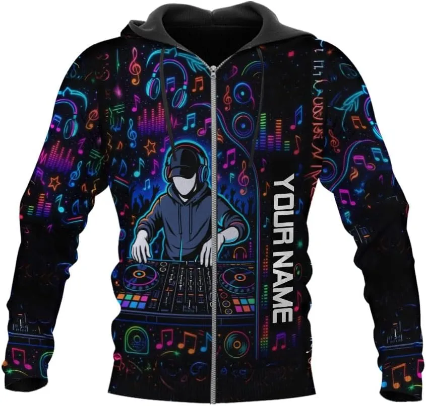 Personalized DJ 3D Shirts, Disc Jockey 3D Shirt, Disc Jockey T-Shirt Gifts for Men, Custom DJ Shirt for EMD Music Festival