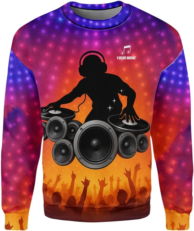 Personalized DJ 3D Shirts, Disc Jockey 3D Shirt, Disc Jockey T-Shirt Gifts for Men, Custom DJ Shirt for EMD Music Festival