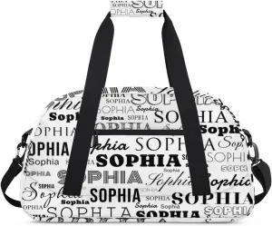 Personalized Duffel Bag Custom Dance Bag for Girls Customized Kids Gymnastics Creative Name Ballet Bag Overnighter Travel Carry on Tote Sport for Boys Backpack White Color