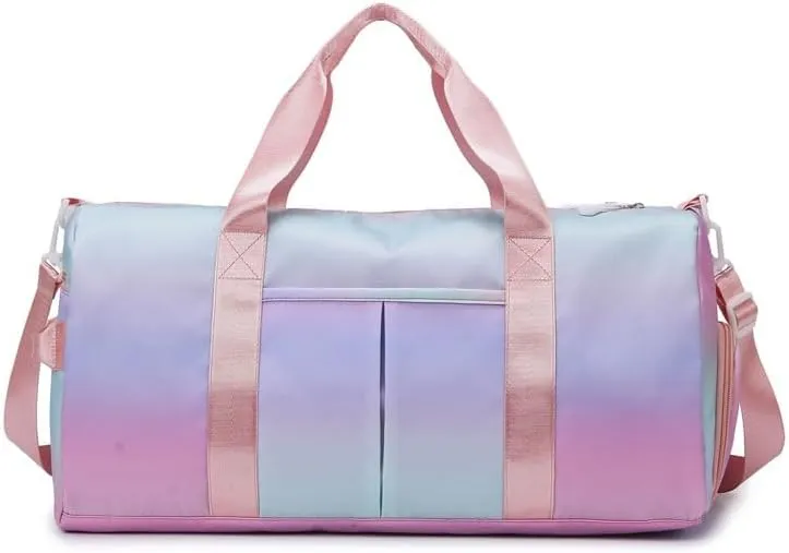 Personalized Duffel Bag Embroidered Name Text Sports Gym Bag Travel Bag with Wet Dry Pockets & Shoe Compartment Women and Men