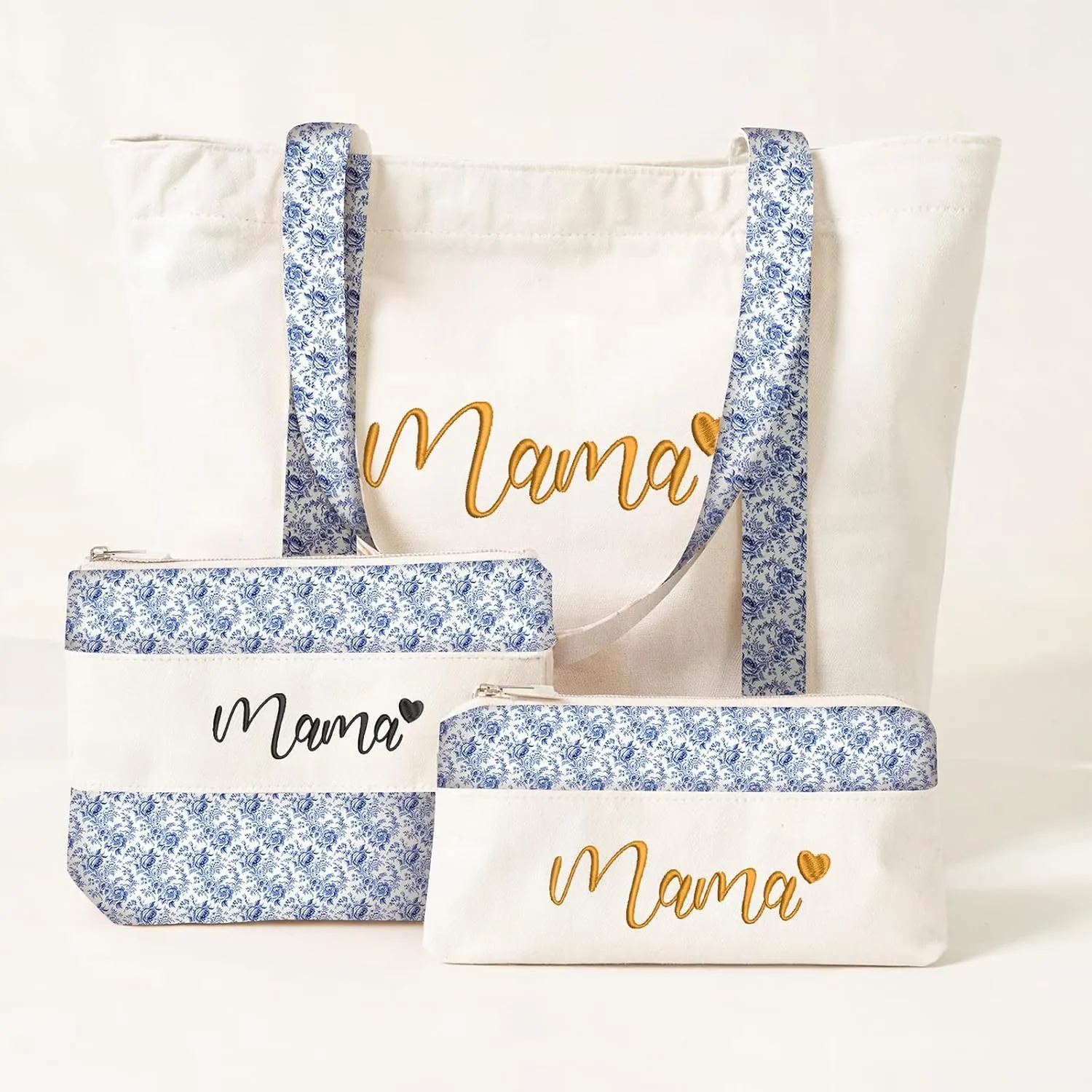 Personalized Embroidered Mama Tote Bag | Custom Canvas Bag with Name | Mother’s Day Gift for Mom, New Mom, Grandma
