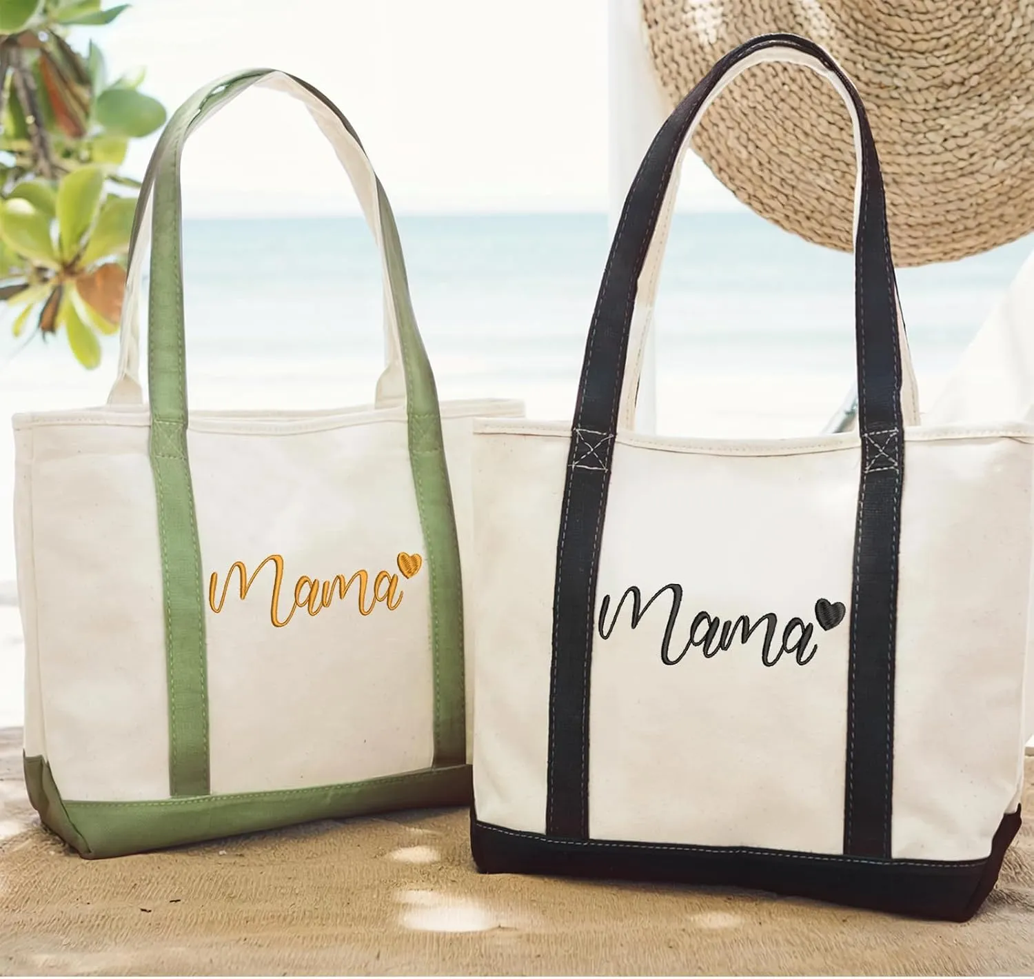 Personalized Embroidered Mama Tote Bag | Custom Canvas Bag with Name | Mother’s Day Gift for Mom, New Mom, Grandma