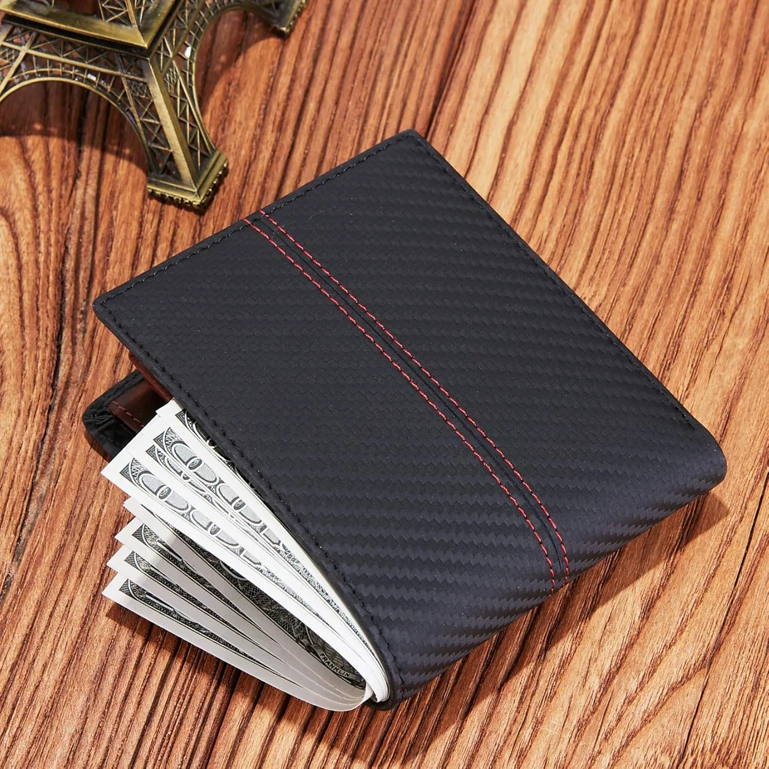 Personalized Engraved Leather Wallet for Dad Daddy from Daughter Kids - Christmas Birthday Fathers Day Thanksgiving Gift - #1 Dad - Men Custom Bifold Wallets with Love Message for Him