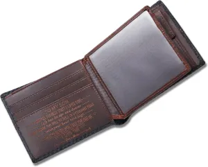 Personalized Engraved Leather Wallet for Son from Mom Mother - Christmas Birthday Graduation Wedding Gift - Never Forget That I Love You - Mens Custom Bifold Wallets with Love Message for Him