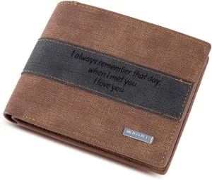 Personalized Engraved Wallets for Men, Custom Name Wallet PU Leather Bifold Wallet for Men,Husband,Dad,Son, Personalized Gifts