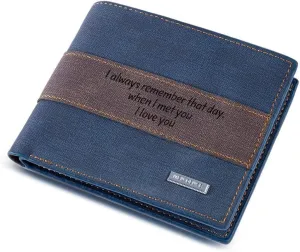 Personalized Engraved Wallets for Men, Custom Name Wallet PU Leather Bifold Wallet for Men,Husband,Dad,Son, Personalized Gifts