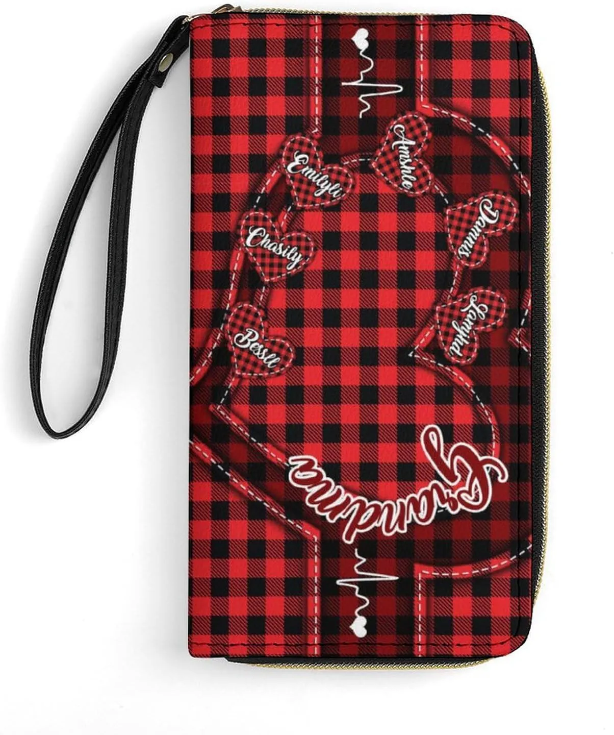 Personalized Grandma's Little Sweethearts Wallet - Custom 1-15 Name Leather Long Wallet - Loving Gift For Mother, Mom - Birthday, Christmas, Mothers Day (style 11)