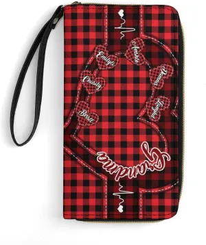 Personalized Grandma's Little Sweethearts Wallet - Custom 1-15 Name Leather Long Wallet - Loving Gift For Mother, Mom - Birthday, Christmas, Mothers Day (style 11)