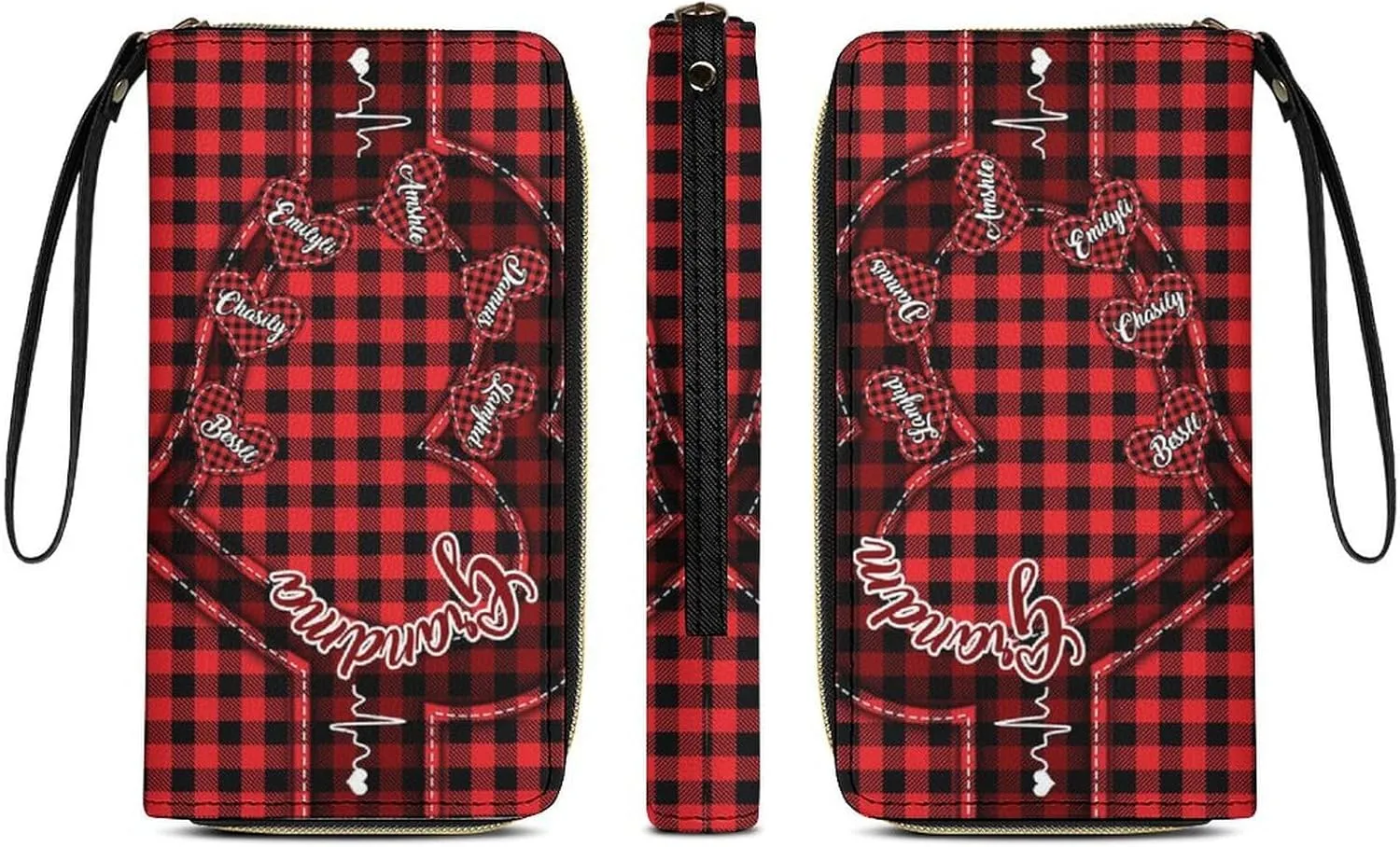 Personalized Grandma's Little Sweethearts Wallet - Custom 1-15 Name Leather Long Wallet - Loving Gift For Mother, Mom - Birthday, Christmas, Mothers Day (style 11)