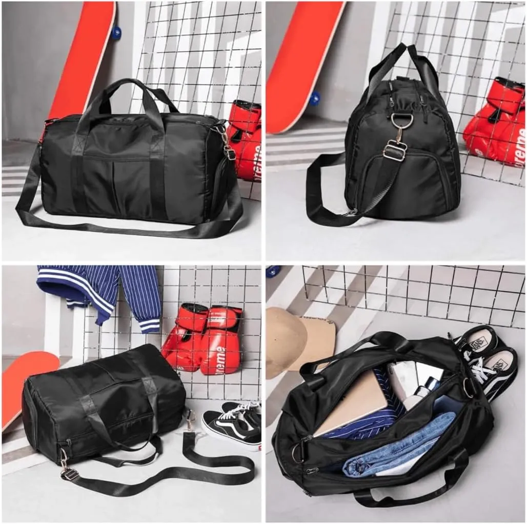 Personalized Gym Bag - Custom Duffle Bag for Men and Women (Black with your text and logo)