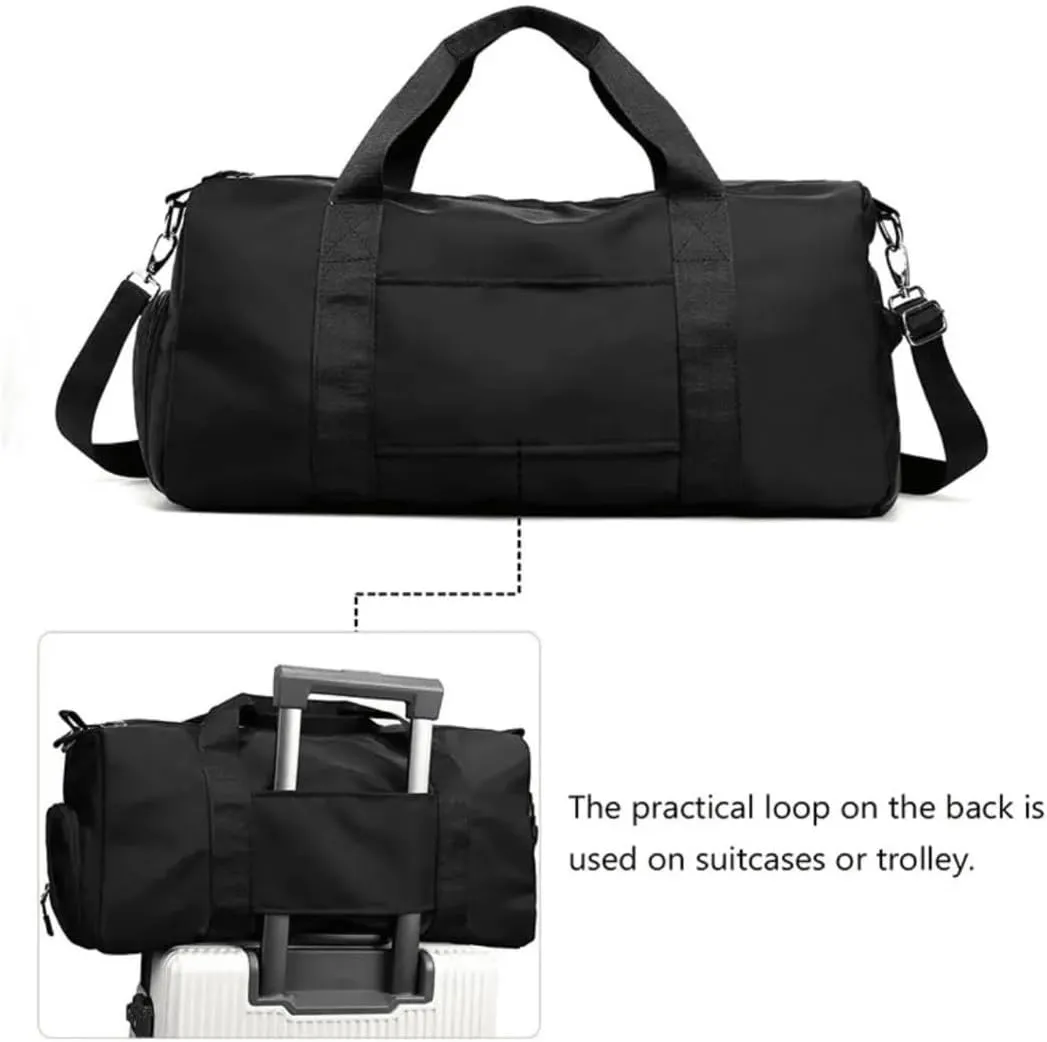 Personalized Gym Bag - Custom Duffle Bag for Men and Women (Black with your text and logo)