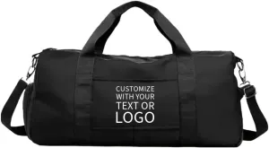 Personalized Gym Bag - Custom Duffle Bag for Men and Women (Black with your text and logo)