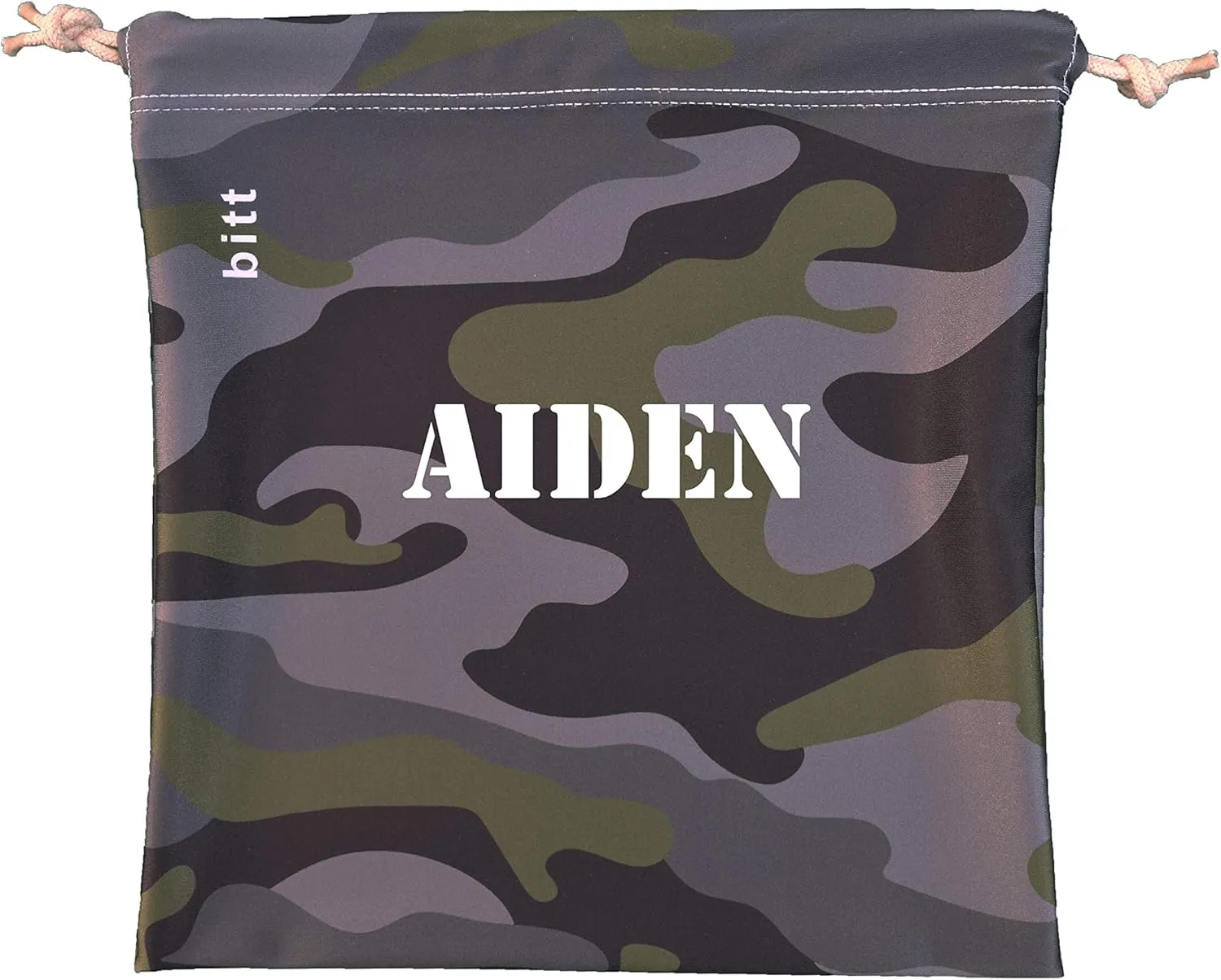 Personalized Gymnastics Grip Bag, Camouflage Drawstring Bag for Girls Boys (Olive Camo)