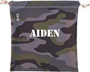 Personalized Gymnastics Grip Bag, Camouflage Drawstring Bag for Girls Boys (Olive Camo)