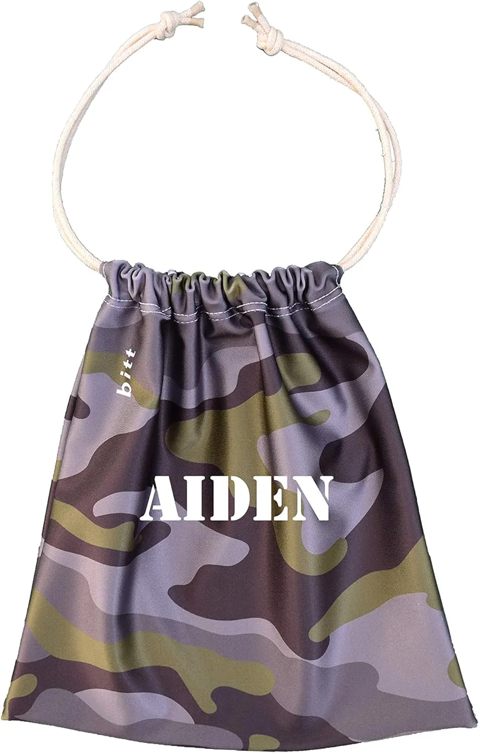 Personalized Gymnastics Grip Bag, Camouflage Drawstring Bag for Girls Boys (Olive Camo)