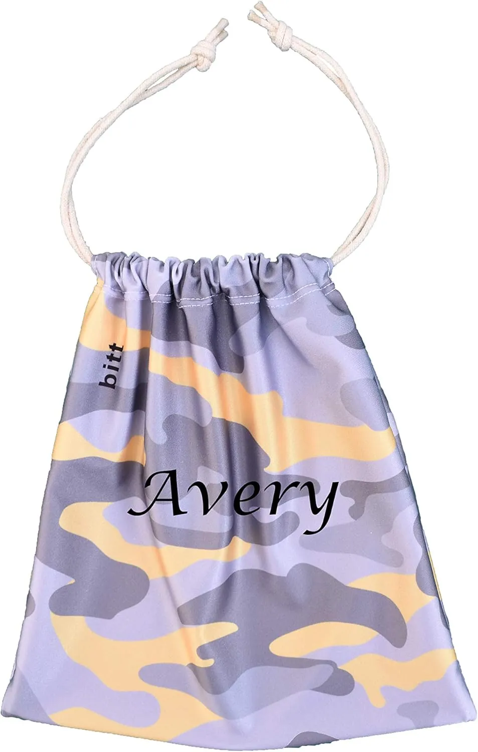 Personalized Gymnastics Grip Bag, Camouflage Drawstring Bag for Girls Boys (Yellow Camo)
