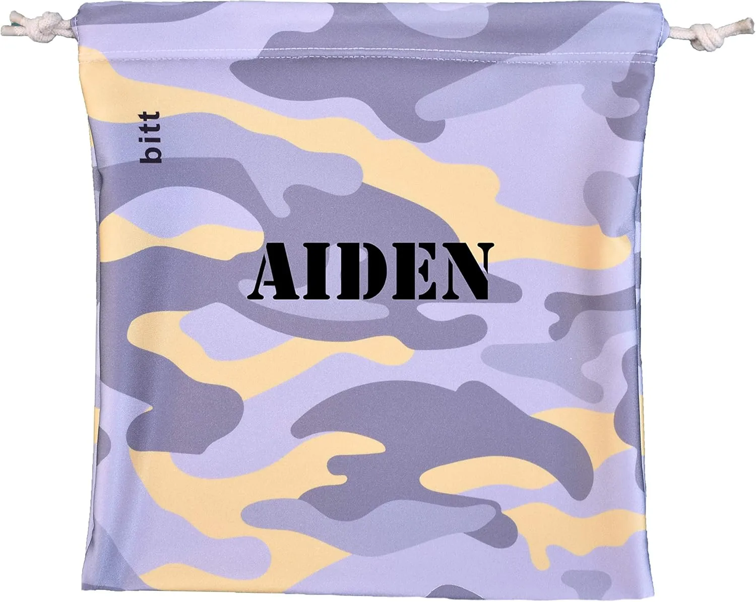 Personalized Gymnastics Grip Bag, Camouflage Drawstring Bag for Girls Boys (Yellow Camo)