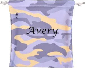 Personalized Gymnastics Grip Bag, Camouflage Drawstring Bag for Girls Boys (Yellow Camo)
