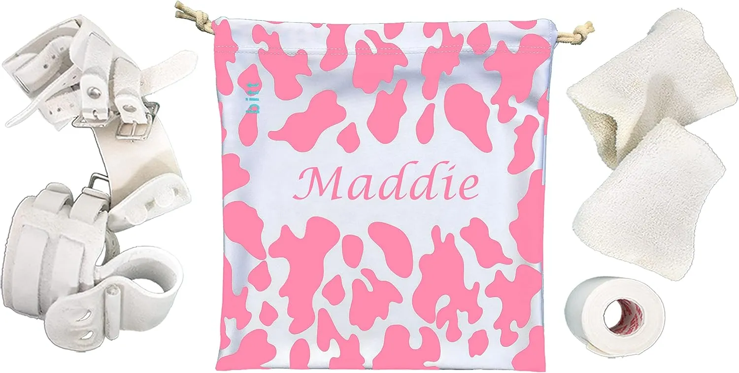 Personalized Gymnastics Grip Bag in Cow Print with Crystals Options