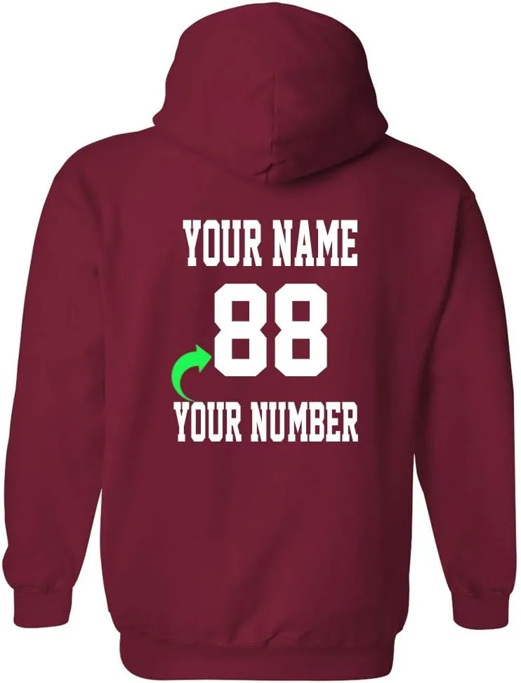 Personalized Hoodie with Custom Name and Number Unique Stylish Team Sports Gift