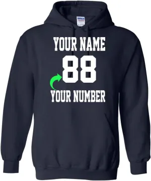 Personalized Hoodie with Custom Name and Number Unique Stylish Team Sports Gift