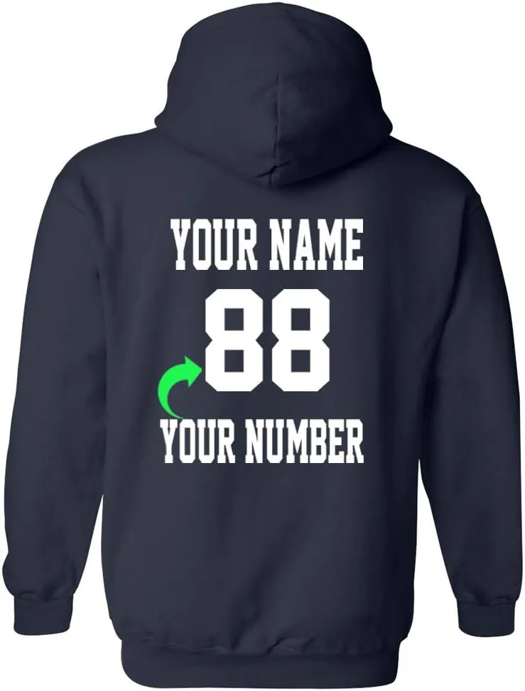 Personalized Hoodie with Custom Name and Number Unique Stylish Team Sports Gift