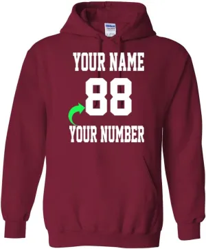 Personalized Hoodie with Custom Name and Number Unique Stylish Team Sports Gift