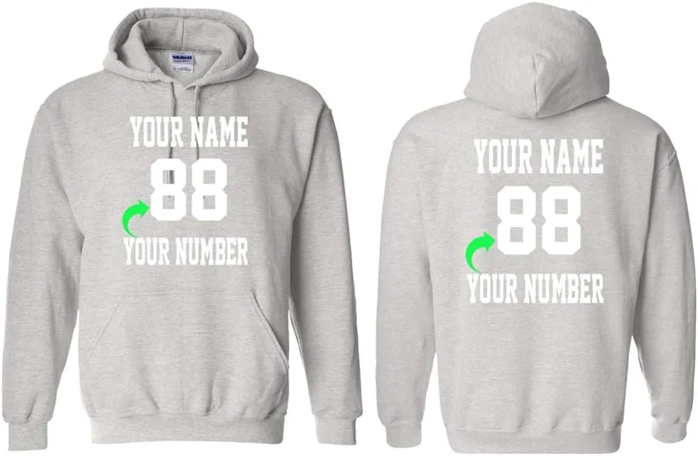 Personalized Hoodie with Custom Name and Number Unique Stylish Team Sports Gift