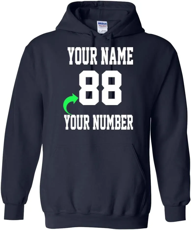 Personalized Hoodie with Custom Name and Number Unique Stylish Team Sports Gift