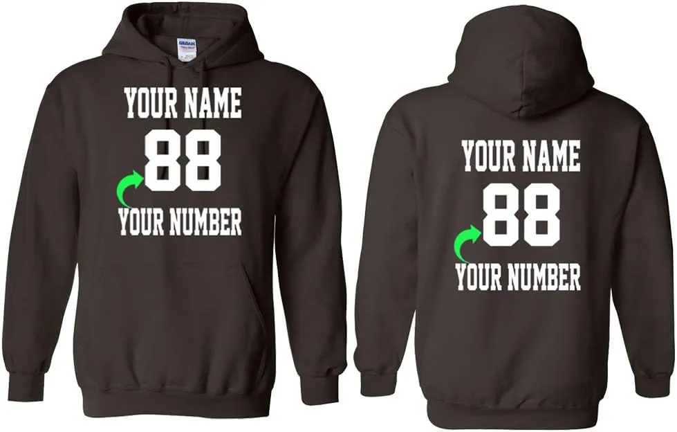 Personalized Hoodie with Custom Name and Number Unique Stylish Team Sports Gift