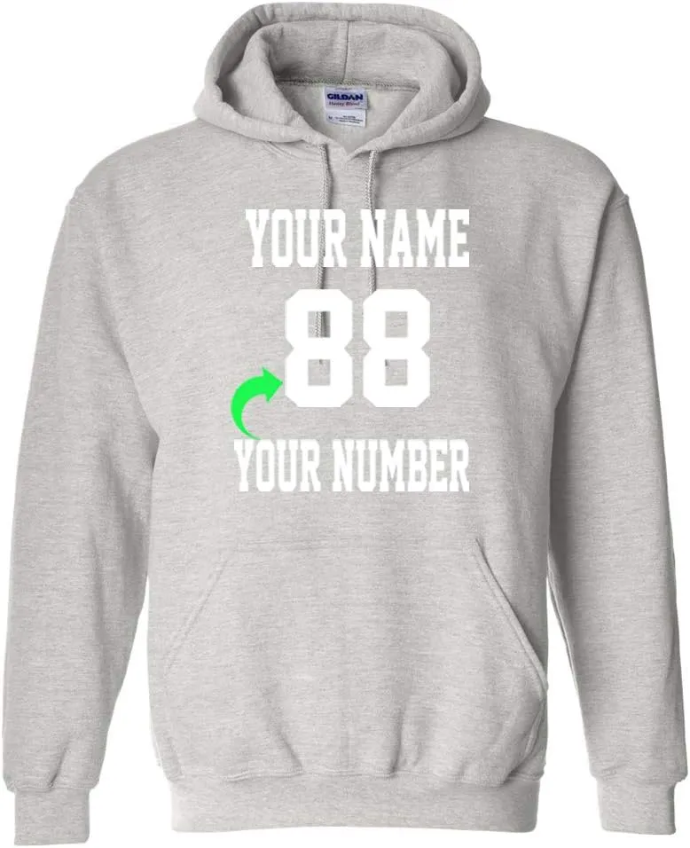 Personalized Hoodie with Custom Name and Number Unique Stylish Team Sports Gift