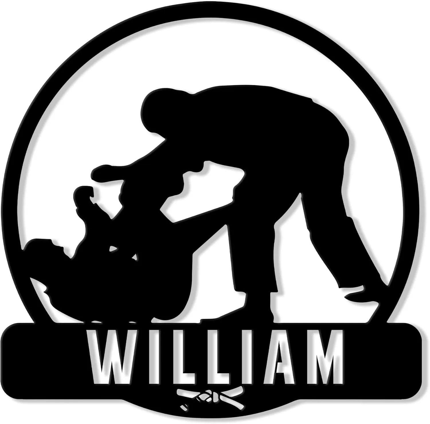 Personalized Jiu Jitsu Metal Sign, Brazil Jiu Jitsu. Hanging Sign Outdoor Porch Welcome, Custom Name Wall Fence Yard Patio Home Office Decor Gift for Boy, Men, Son, Birthday Gift by OhaPrints
